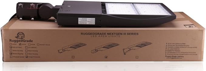 High Voltage 277-480V - 42,000 Lumen - 300 watt - Slip FIT Mount - NextGen III LED Shoebox Lights - Dimmable - Brown Housing