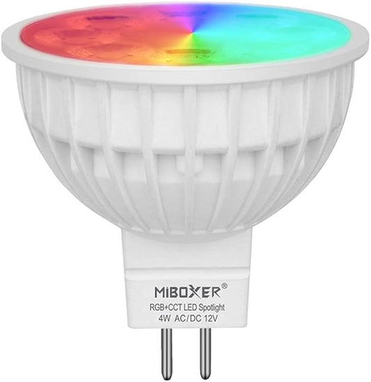 LGIDTECH FUT104 Miboxer 4W MR16 Led 2.4GHz Bulb Spotlight GU5.3 Socket AC/DC 12V RGB+CCT Color and Temperature Changeable Dimmable,But Single Bulb Wouldn't Work.Controller and Hub is Sold Separately