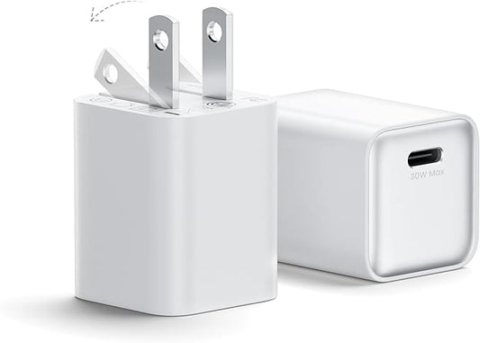 30W Compact Wall Charger, USB C Charger Block with GaN III Tech, PD3.0 PPS QC4.0 Fast Foldable Power Adapter for iPhone 16 15, Galaxy, Pixel, iPad, AirPods,MacBook Air
