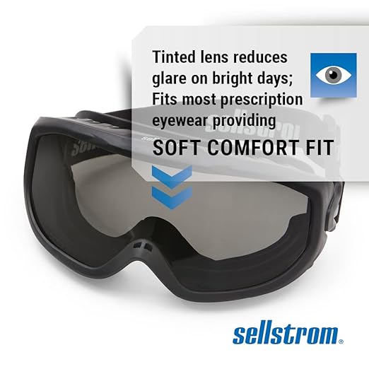 Sellstrom Odyssey II Wildland Fire Safety Goggles - Anti-Fog, Anti-Scratch Eye Protection Goggles for Men & Women - FR Strap, fits over Glasses, ANSI Z87.1