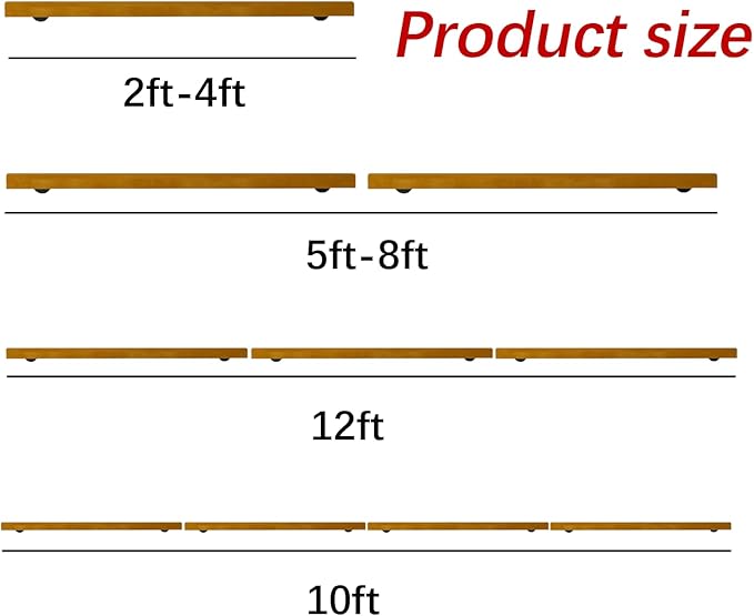 12FT Wooden Stair Railing Indoor, Wall Railings for Stairs, Hand Rails for Indoor Stairs, Non-Slip Stair Handrail for Home Garden Corridor Lofts Kindergarten Guardrail(3 Sections, 3 x 4FT)