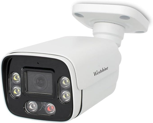 5MP PoE IP Bullet Security Camera,Full Color Night Vision,Human Detection,2.8mm Wide Angle,Built-in Mic for Two-Way Audio,SD Card Slot,Outdoor IP67 CCTV Camera in Metal Housing (SD Card Not Included)