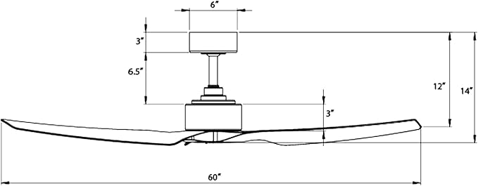 Stella Indoor and Outdoor 3-Blade Smart Ceiling Fan 60in Soft Brass Matte Black with Remote Control works with Alexa and iOS or Android WAC App