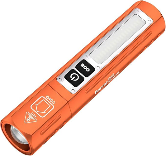 Rechargeable Tactical Flashlights High Lumens - Super Bright Small Powerful LED Magnetic USB C Flashlight, 8 Modes, Dual Button Waterproof Pocket Flash Light for Emergency, Car (1, Orange)