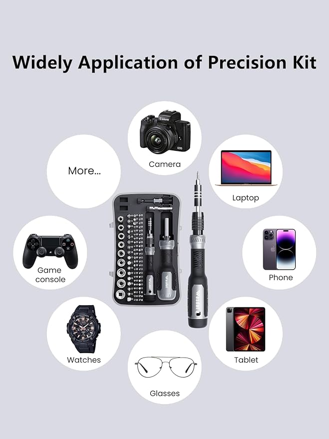 [Super Durable] 77in1 Screwdriver Set, Include 46in1 Precision Screwdriver and 23in1 1/4 Inch Nut Driver, Flat Head, Torx, Hex, Square, Repair Kit, Man Gift Screw Driver
