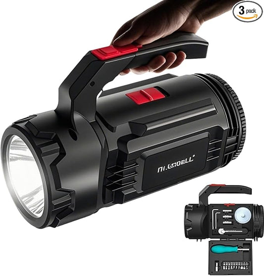 HAUSBELL 19-in-1 Multi-Function Tool Set –Tools Set with LED Flashlight,Home Tool Kit with Tape Measure, Knife, Screwdriver Handle, Powered by 3 AA Batteries, Hand Tool Kits for Home, Camping&DIY