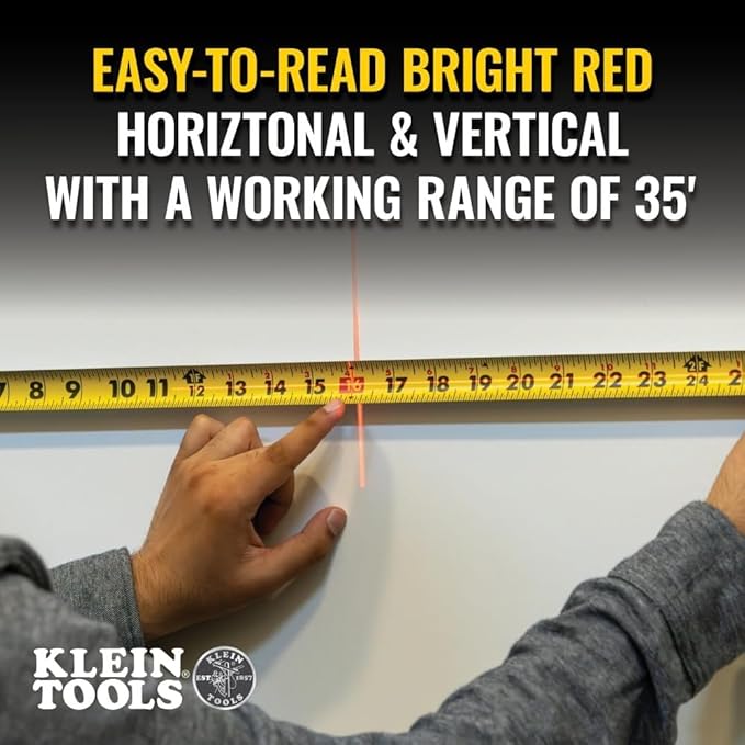 Klein Tools 93MCLS Self-Leveling Laser Level, Mini Cross-Line Level, Leveling Alignment Tool, Bright Red Horizontal and Vertical Lines