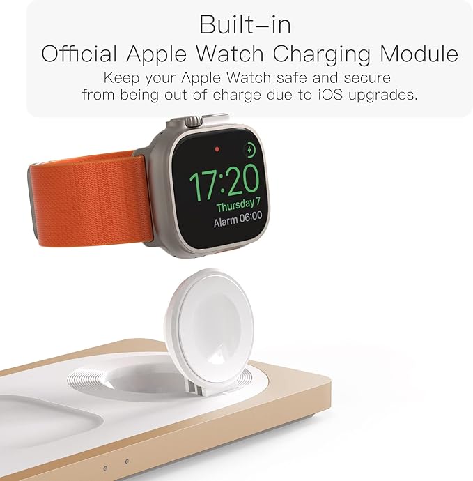 3 in 1 Charging Station for Apple Devices: Used for iPhone and Watch Charging Station with Magsafe Charger Stand, Wireless Charger for iPhone 16/15/14/13/12, Apple Watch 1-9/Ultra, AirPods 3 Pro