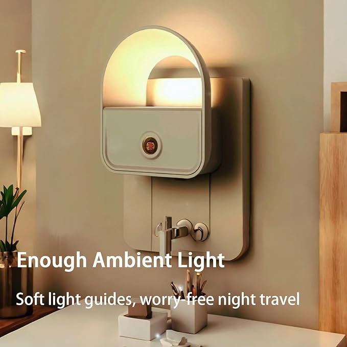 6 Pack Night Light Plug in, LED Nightlights with Smart Dusk to Dawn Nightlight, Plug into Wall Nightlights Suitable for Bedroom, Bathroom, Hallway, Kitchen, Stairs (Warm White)