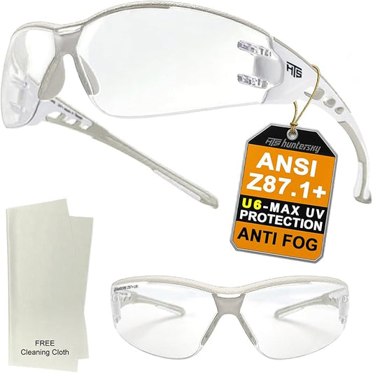 Super Flexible Lightweight Anti Fog Wrap-Around U6 Clear Shooting Safety Glasses with ANSI Z87.1 Scratch Resist