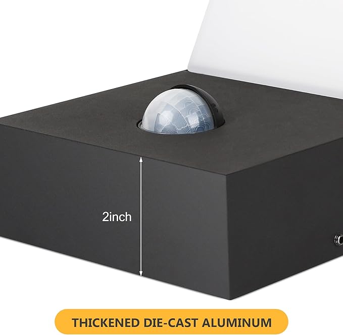 Lustrlach Motion Sensor Light Outdoor Porch Light Fxiture Exterior LED Modern Outside Wall Mount Sconce with IP54 Waterproof for House Garage Patio Garden,1800LM,3000K