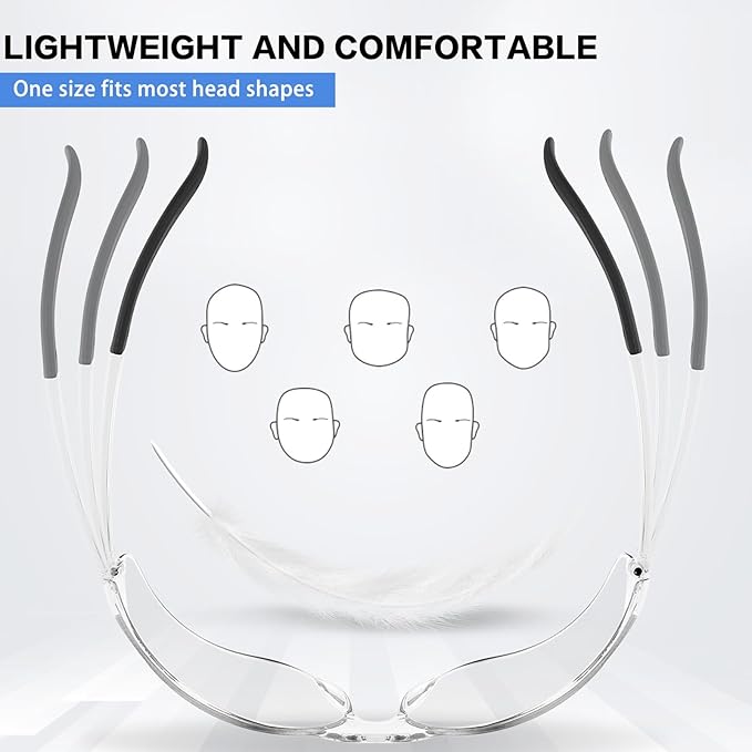 Clear Safety Glasses Bulk of 50,ANSI Z87.1 Eye Protection Goggles with Scratch and Impact Resistant for Construction and Laboratory