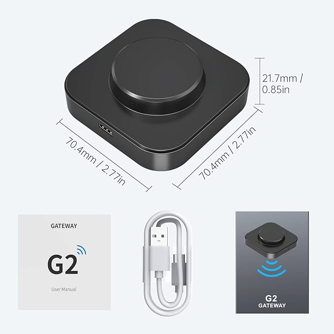 SMONET Smart Lock Wi-Fi Gateway, G2 Gateway Wi-Fi Bridge Remote Control, Smart Hub Compatible with Alexa, Google Home Voice Control for Homes and Hotel