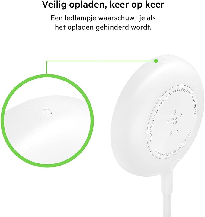Belkin Magnetic Wireless Charger (Power Supply Not Included) Compatible with MagSafe with 2M (6ft) Extra-Long Cable Qi Charging Pad for iPhone 12, 12 Pro, 12 Pro Max and 12 Mini