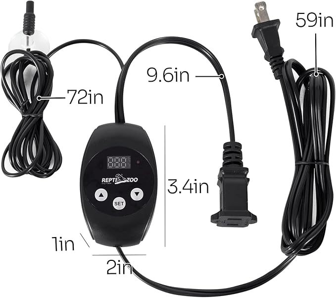 REPTIZOO Dimming Thermostat, PID Temperature Controller with Memory Function, Reptile Thermostat for Reptile Heat lamp, Specifically Designed for Light Heat Bulbs & Heaters