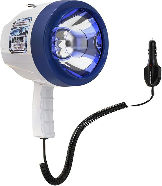 GOODSMANN Marine Spotlight Corded Handheld Corded Spot Lights for Boats 12 Volt DC Glare-Free Halogen Spotlight 9924-H202-01