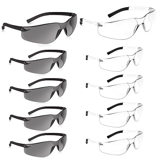 10 Pack Safety Glasses ANSI Z87.1 Scratch Resistant Eyewear for Women Man Lab Goggles Eye Protection