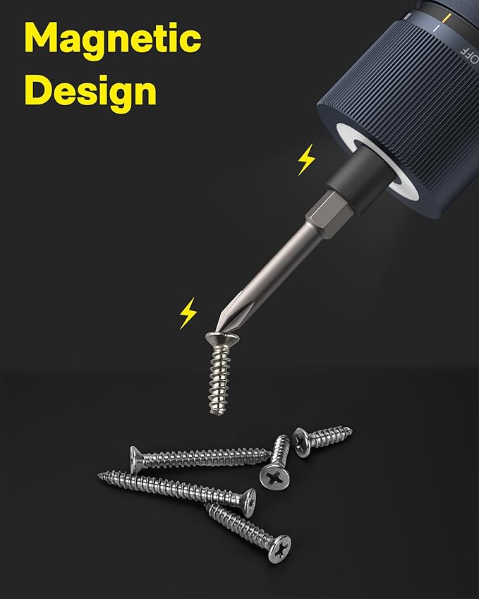 HOTO Electric Screwdriver Kit, 12+20 Extra Bits Enhanced Set, 3.6V Cordless Screwdriver Rechargeable USB-C, 3 Torque Settings, 1500mAh Battery, LED Light for Furniture/Electrical Repairs