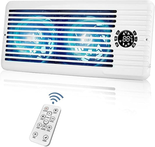 Register Booster Fan for 4" x 10" Register Holes, Smart AC Vent Booster Fans Improves Heating & Cooling with Remote and Thermostat Control,10-Speed Quiet Vents Fan for Floor Ceiling