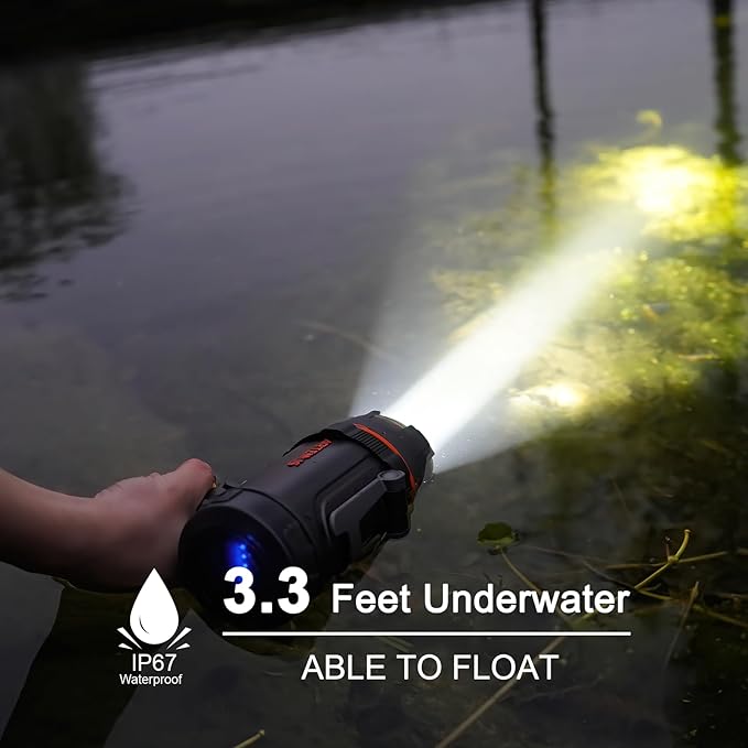 GOODSMANN Spotlight up to 2000 Lumen Marine Spotlight Waterproof Rechargeable Spot Lights Handheld Flashlight for Boats 9212-89203-01A