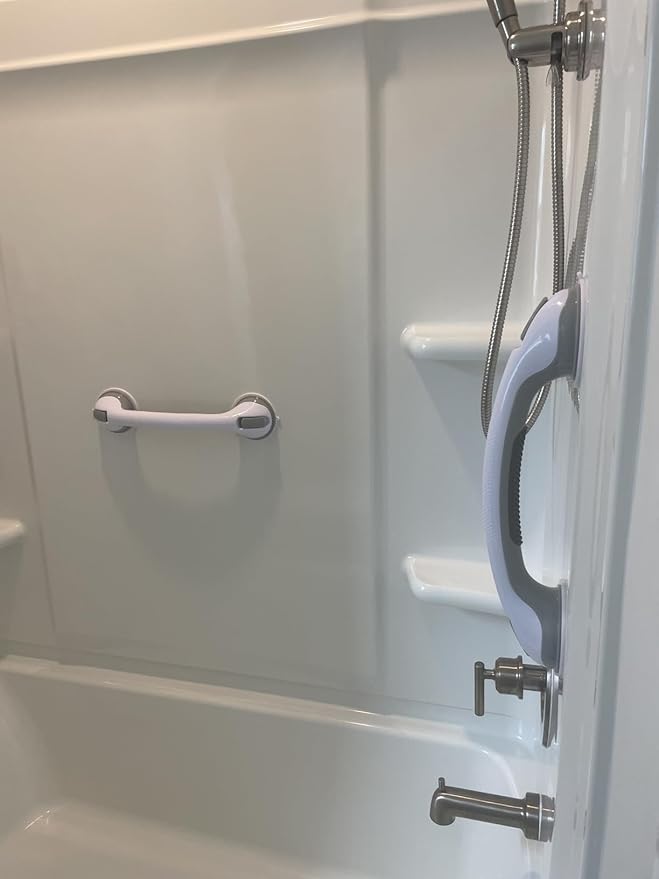 AirTight® Grab Bars for Shower Suction (2Pack) 16-Inch Matte Grey