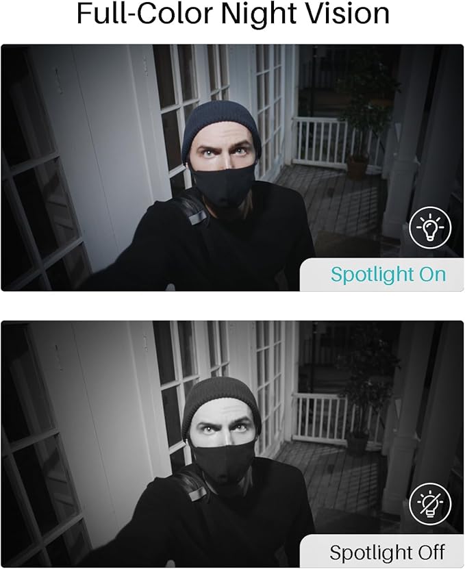 WUUK 2K Solar Security Cameras Wireless Outdoor, 2 Cam-Kit Home Security System, Color Night Vision, Forever Power, No Subscription, 32G Local Storage, Compatible for Alexa, Google Home, 2.4G&5G WiFi