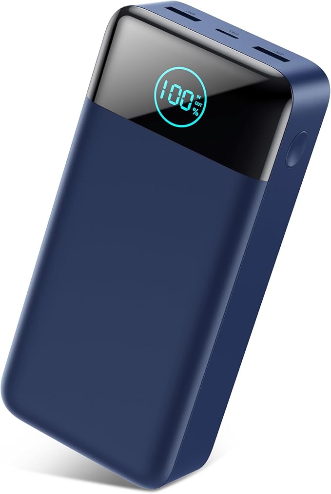 Portable Charger 50800mAh Power Bank,25W PD QC 4.0 USB C Fast Charging External Battery Pack,3 Output LCD Display Portable Cellphone Charger Compatible with iPhone 16/15/14/13/12,Samsung,Android-Blue