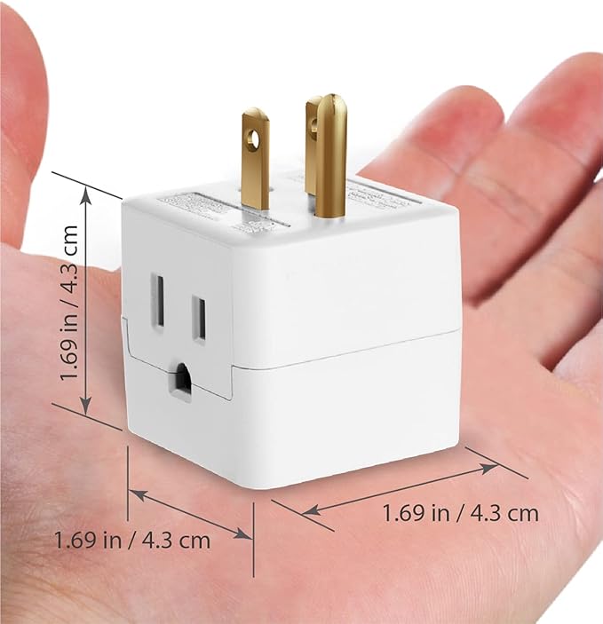 Fosmon 3 Outlet Wall Adapter Cube Tap, 6 Pack, 90 Degree Wall Tap Triple Power Adapter, Outlet Splitter 3 Prong, Multi Plug Outlet, 3 Way Plug Adapter, Outlet Extender for Home or Travel, ETL Listed