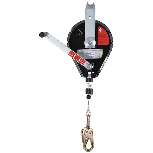 Peakworks Fall Protection Overhead Self Retracting Device w/Recovery (SRDR) - 60 ft Single Leg Cable w/Snap Hook - Certified ANSI Z359.14-2021 SRL-R Class 1 (Available in Multiple Lengths & Styles)