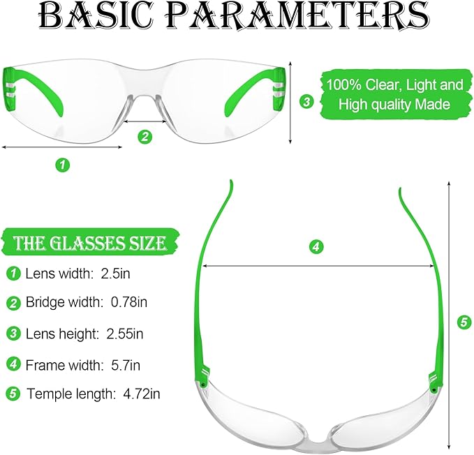 Yunsailing 100 Pack Bulk Safety Glasses Eye Protection Goggles for Women Men DIY Construction Lab