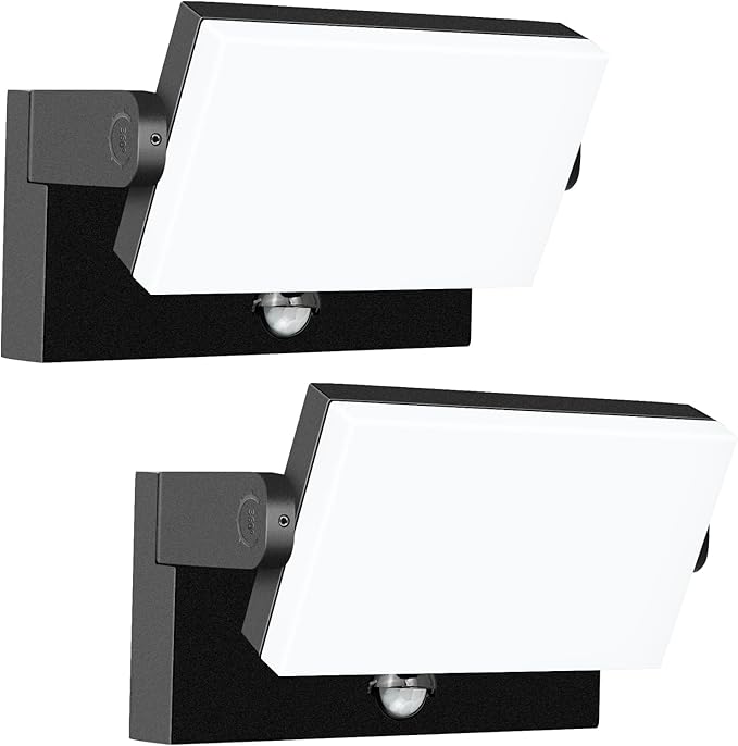 60W LED Outdoor Wall Light – 360° Rotatable, Motion Sensor & Color Temp Adjustable (3000K/4000K/6500K) Commercial Security Wall Mount for Barn, Proch,Garage & Yard