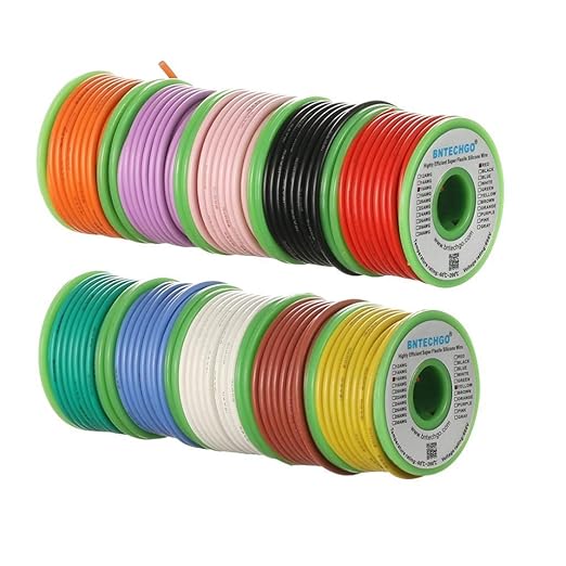 BNTECHGO 16 Gauge Silicone Wire Kit 10 Color Each 25 ft Flexible 16 AWG Stranded Tinned Copper Wire