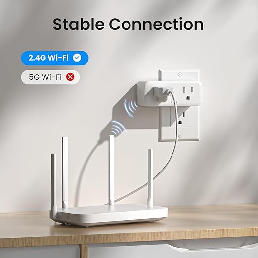 GHome Smart Plug Outlet Extender 15A, 2 Pack, WiFi Smart Plugs Compatible with Alexa & Google Home, Smart Surge Protector with Timer & Remote Control, Dual Outlets, No Hub Required, White