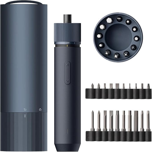 HOTO Electric Screwdriver Kit, 12+20 Extra Bits Enhanced Set, 3.6V Cordless Screwdriver Rechargeable USB-C, 3 Torque Settings, 1500mAh Battery, LED Light for Furniture/Electrical Repairs