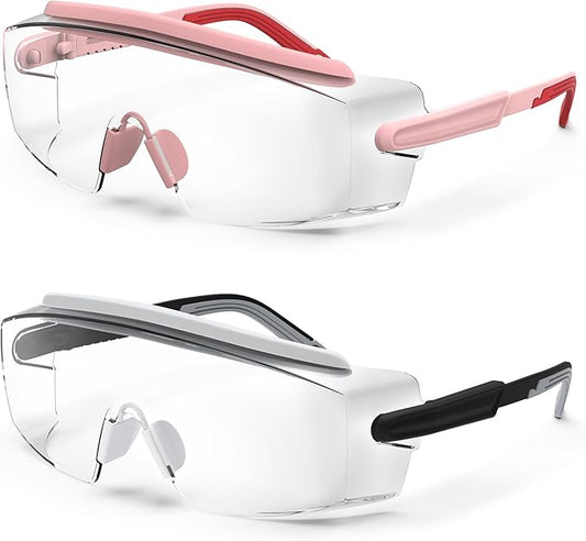 Anti Fog Safety Glasses Safety Goggles Over Glasses Protective Glasses with Anti Scratch Lenses Adjustable