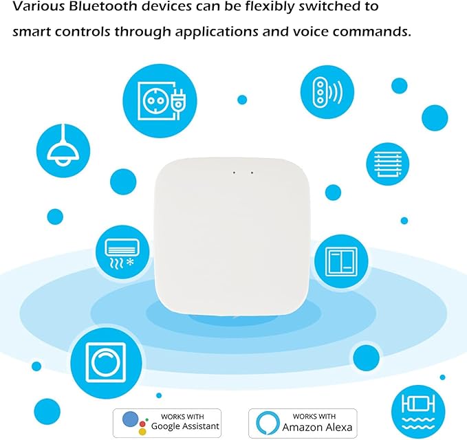 Tuya Smart Hub, WiFi Gateway for Smart Door Lock(Tuya BlE) with Remote Control, Bluetooth to WiFi Bridge, Bluetooth Mesh(SIG), Compatible with Alexa & Google Assistant, Supports 2.4GHz Bands