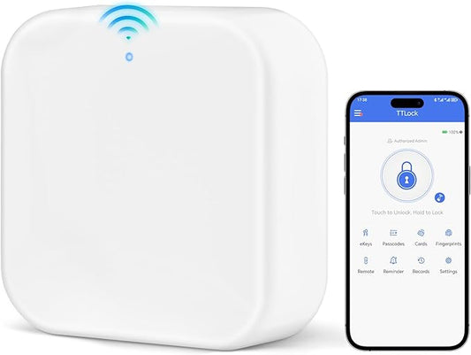 Smart Lock Wi-Fi G2 Gateway, Remote Control with TT Lock App, Compatible with Alexa Voice Control