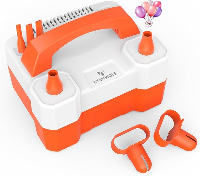 ETENWOLF P400 Balloon Pump Electric for Balloons with 2 Nozzles 110V 550W Balloon Blower for Party Metalic Latex Foil Balloons, Balloon Inflator for Birthday Decorations