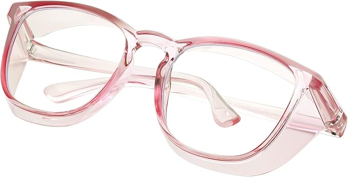 Safety glasses Goggles Nurses Protective Eyewear - Anti Fog Square Frame Stylish Clear Glasses for Women Men