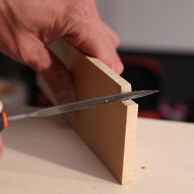 REXBETI 19Pcs Metal Needle File Set, Small Diamond Files, 12Pcs Jewlers Files and Steel Files for Precision Metal and Woodworking with 6Pcs Sandpaper, Metal Brush and Carry Case