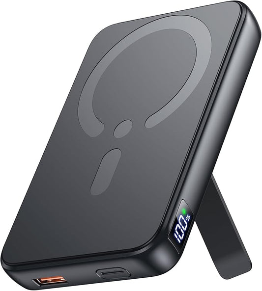 for Magsafe Portable Charger, 12000mAh Wireless Magnetic Power Bank with Stand and PD 20W Fast Charging, for Magsafe Battery Pack Compatible with iPhone 16/15/14/13/12 Series,Travel Camping Essential
