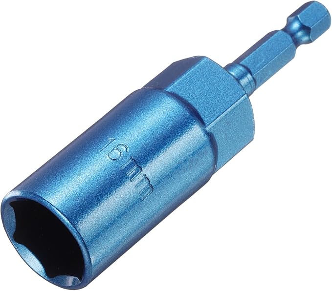 HARFINGTON Nut Driver 16mm Hex Drive Socket CR-V Steel Power Screw Drill Bits Socket Wrench Tools with 1/4" Quick Change Hex Shank for Power Drills Impact Drivers, Blue