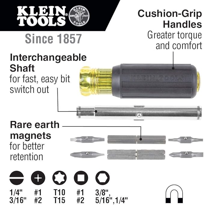 Klein Tools 80045 11-in-1 Magnetic Screwdriver Kit, 27-in-1 Precision Screwdriver, and Electronics Screwdrivers Bundle