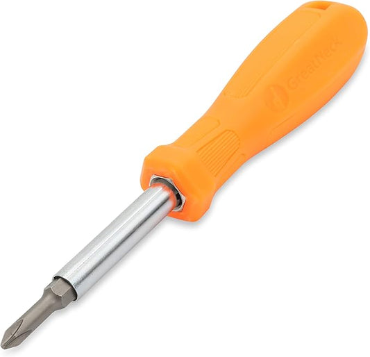 GreatNeck 11-in-1 Multi-Bit Screwdriver and Nut Driver (6-in1 Round Handle)