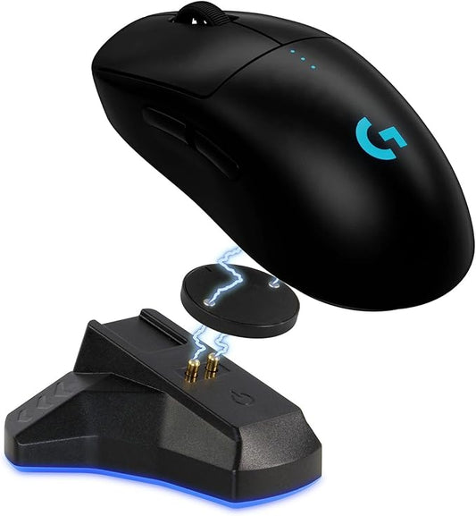 Logitech PRO 2 Lightspeed Wireless Gaming Mouse, Black | Hero 2 Sensor, 44k DPI, 8 Programmable Buttons, LIGHTFORCE Switches, RGB Lighting, Lightweight, PC/Mac | with Signature Series Charging Dock