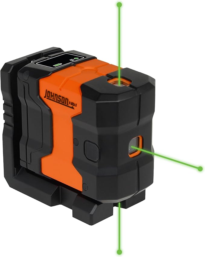 Johnson Level & Tool JDT300-GN3D Laser Level, Self-Leveling Kit 3 Dot Laser with GreenBrite® Technology, Magnetic Base, Hard-shell Carry Case, Floor Mount