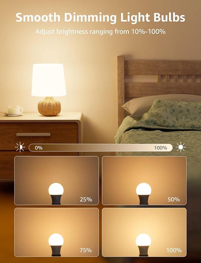 Lepro Dimmable LED Light Bulbs 100 Watt Equivalent, 14W 1500LM Soft Warm White 2700K, A19 E26 Standard Medium Base, UL FCC Listed, 15000 Hour Lifetime, 6 Packs