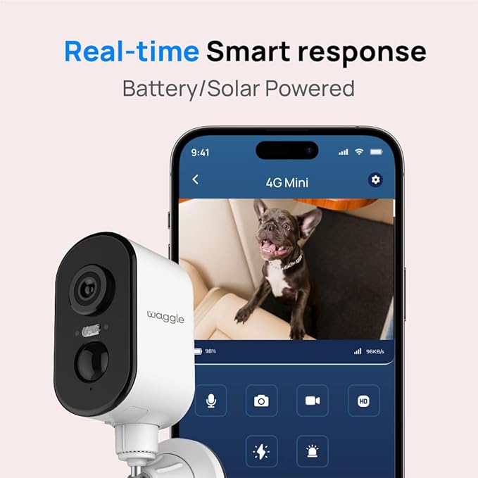 Waggle Pack of 2 4G LTE Security Camera | No WiFi? No Problem | Built-in SIM | Works Anywhere Indoor/Outdoor | 2K HD + 9000mAh Battery | 2-Way Talk, Night Vision & Siren Alarm! - Subscription Required