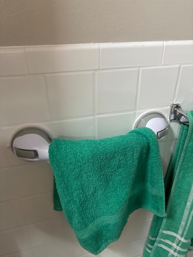 AirTight® Grab Bars for Shower Suction (2Pack) 16-Inch Matte Grey