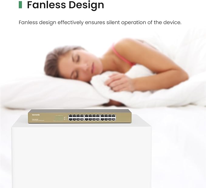 Tenda TEG1024G, 24 Port Gigabit Ethernet Unmanaged Switch, Network Hub, Ethernet Splitter, Plug & Play, Fanless Metal Design, Flexible Mounting, Limited Lifetime Protection